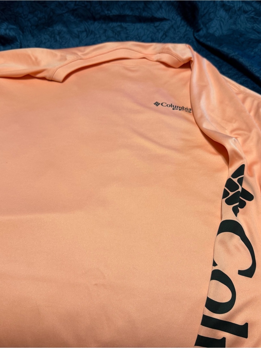 Columbia Peach/Black Long Sleeve Performance Tee